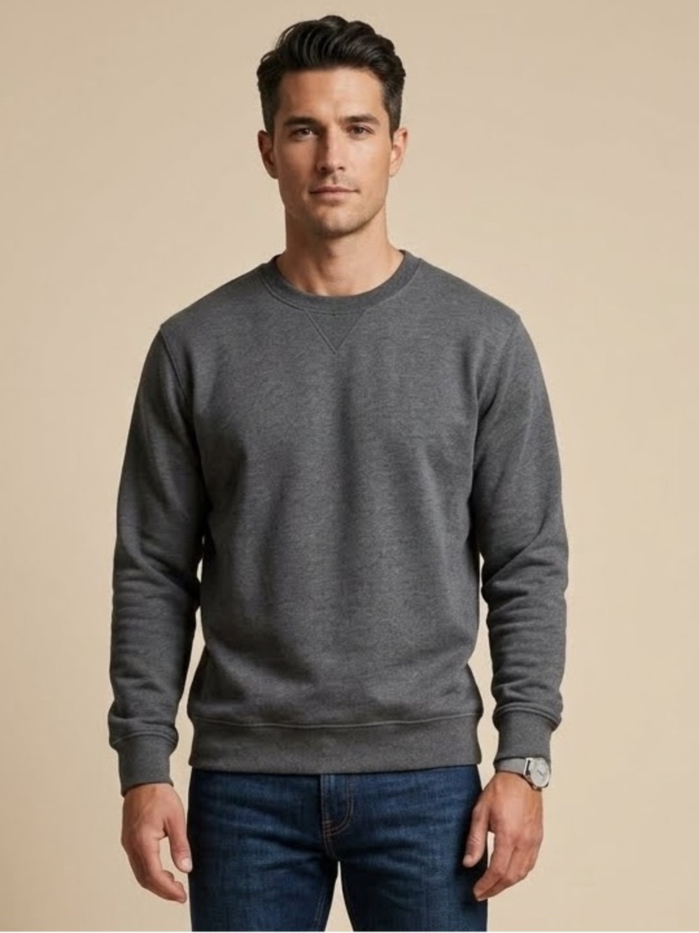 Everlane The Track Crewneck Sweatshirt Dark Heather Grey Size Medium NWT